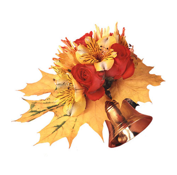 Bell, Autumn Leaves, Flowers - PNG image with transparent background
