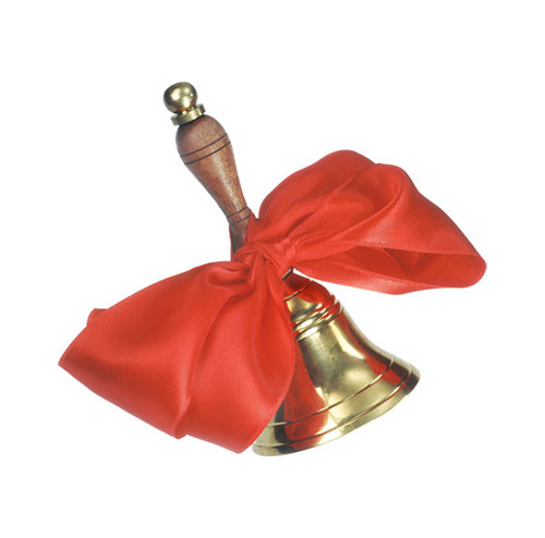 Bell with Red Bow - PNG image with transparent background