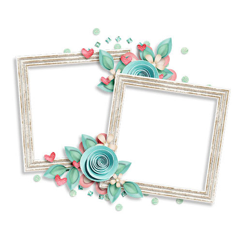 Photo Frame for Two Photos - PNG image with transparent background