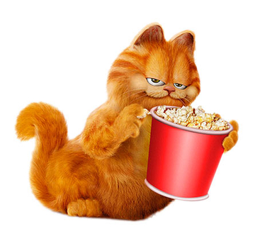 Garfield with Popcorn - PNG image with transparent background