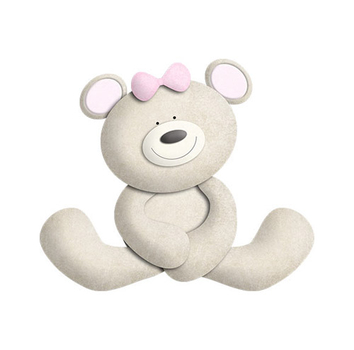 Toy Bear with Pink Bow - PNG image with transparent background