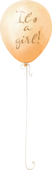Balloon Orange - It's a Girl! - PNG image with transparent backgro