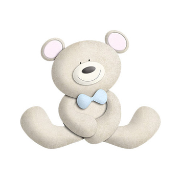 Toy Bear with Blue Bow - PNG image with transparent background