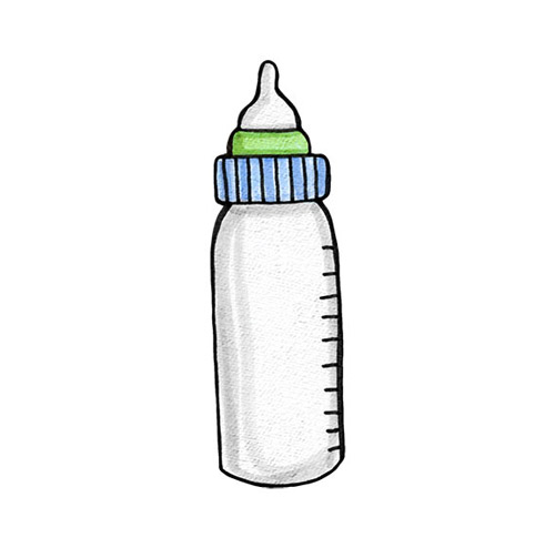 Baby Bottle with Pacifier - PNG image with transparent background