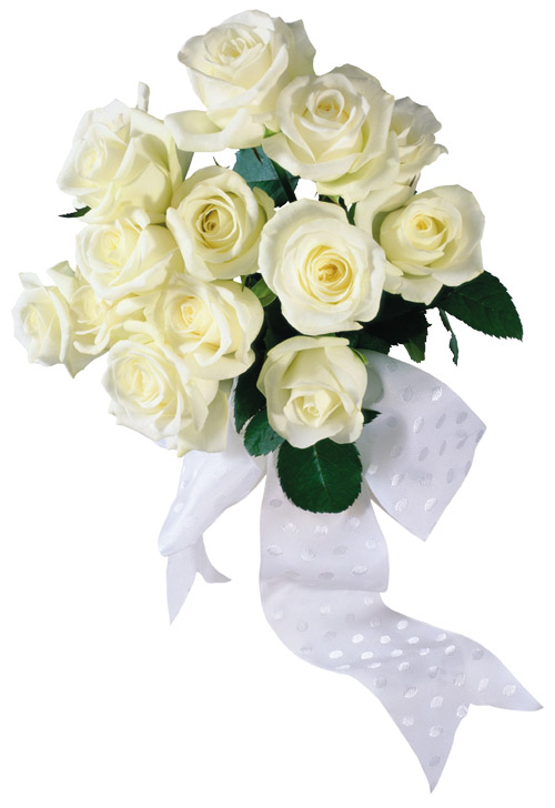 Bouquet of White Roses - PNG image with transparent background
