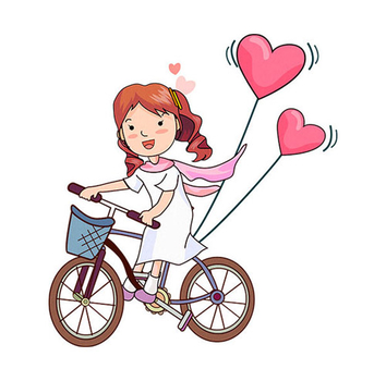 Girl on a Bicycle - PNG image with transparent background