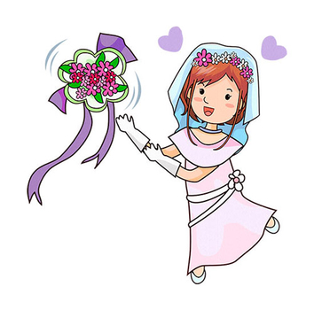 Bride Throws Bouquet - PNG image with transparent background