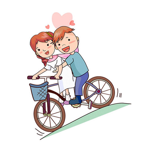 Lovers on a Bicycle - PNG image with transparent background